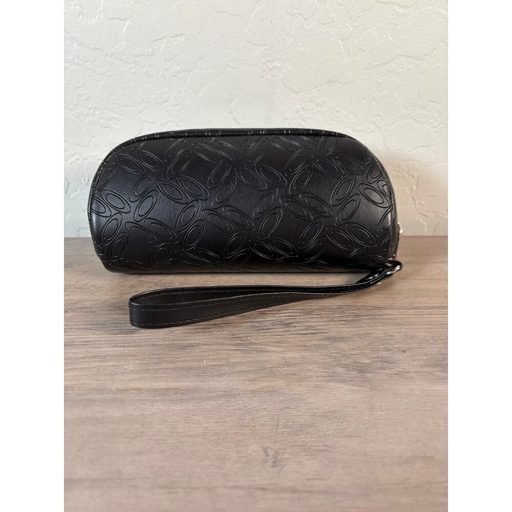 Oakley‎ Faux Leather Wristlet Sunglasses Case- Logos all over- EUC